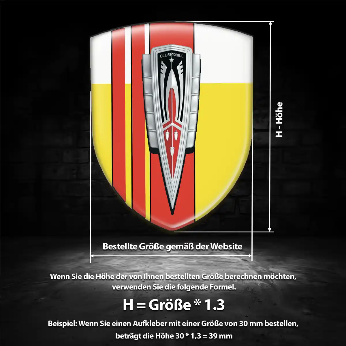 Oldsmobile Aufkleber Emblem Premium-Edition