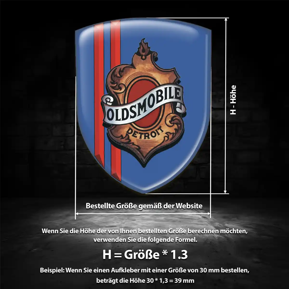 Oldsmobile Aufkleber Emblem Wappen Edles Design