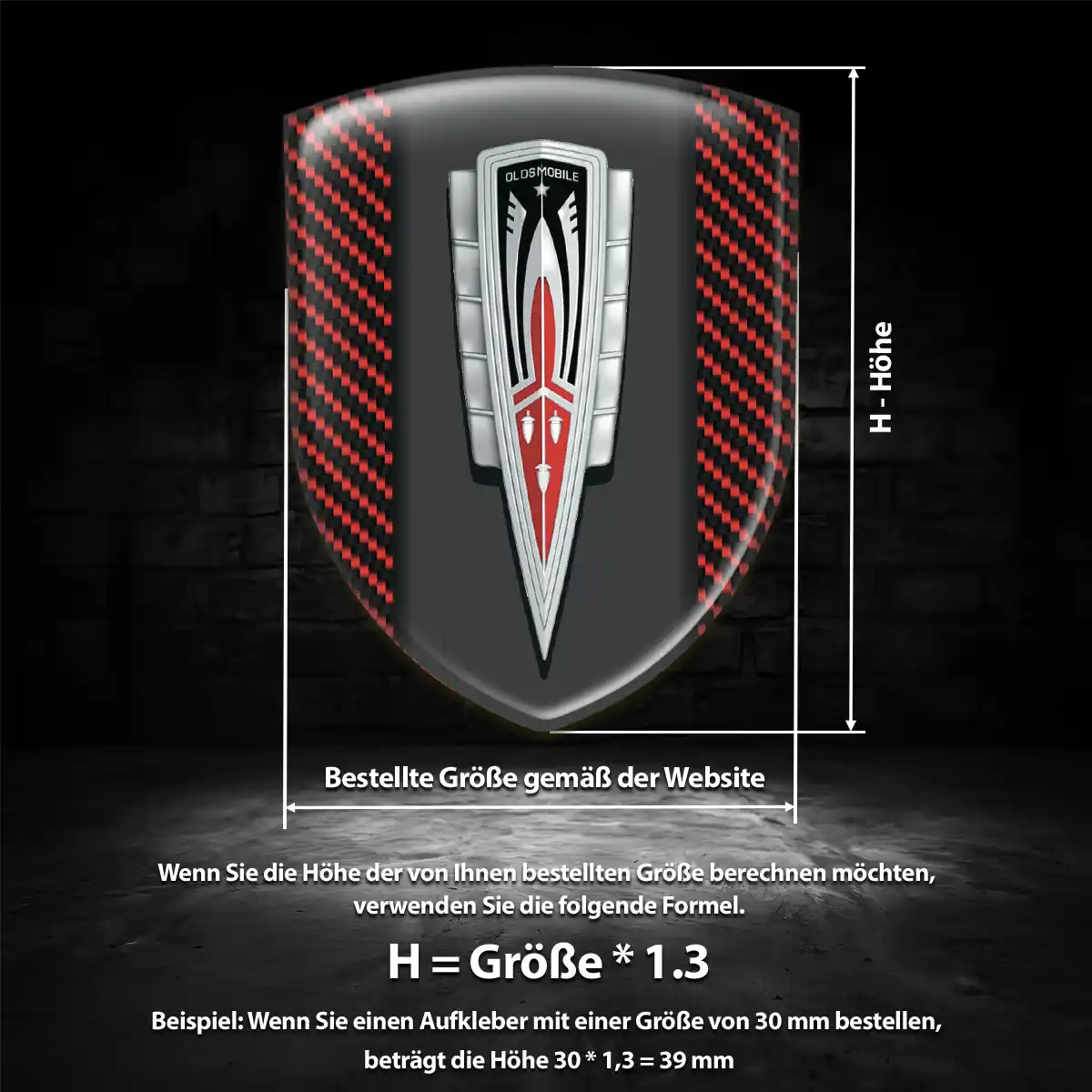 Oldsmobile Aufkleber Emblem Wappen Luxus-Edition