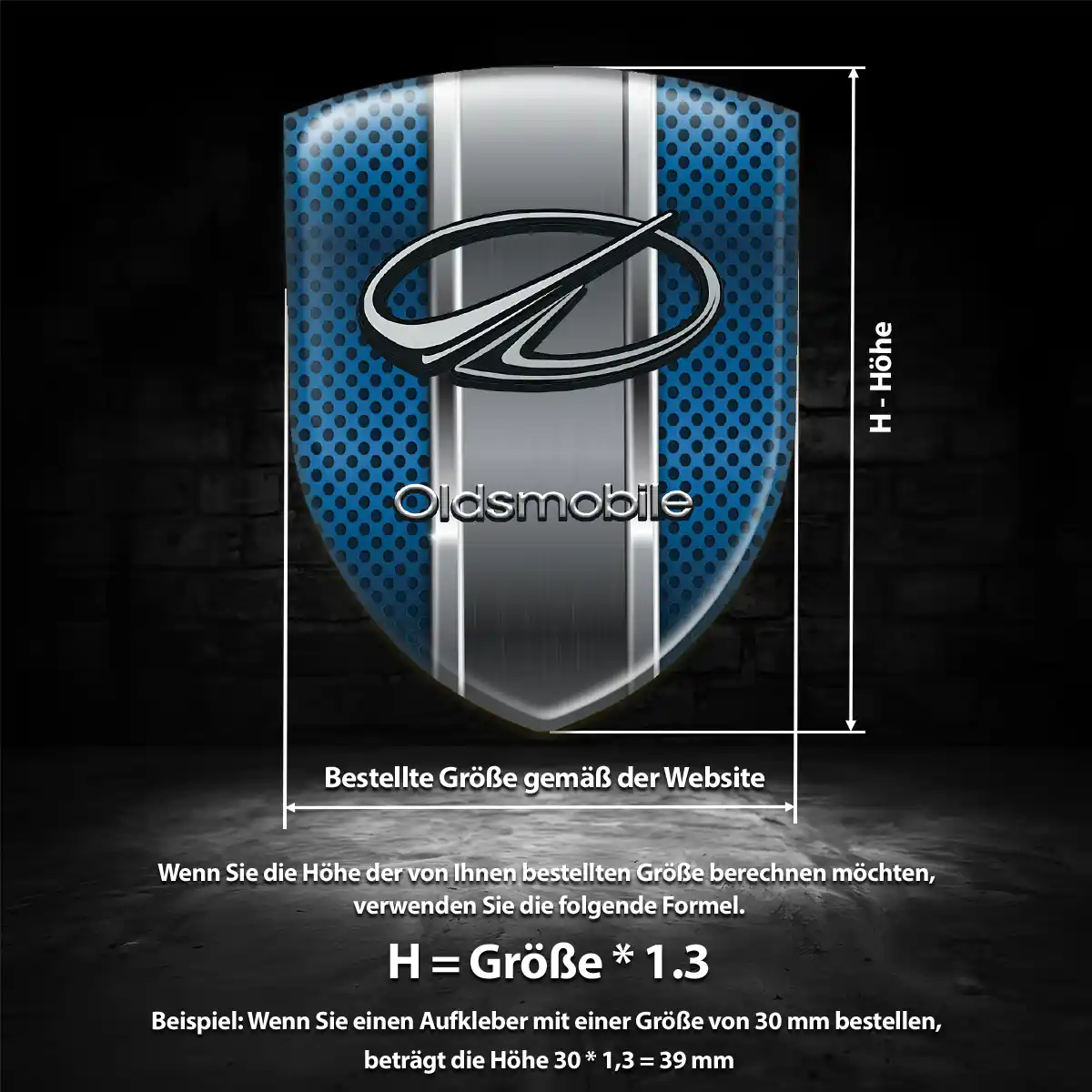 Oldsmobile Aufkleber Embleme Silikon Edles Design
