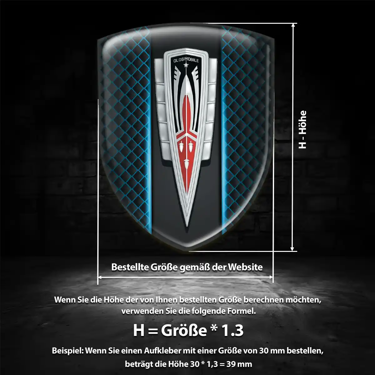 Oldsmobile Aufkleber Embleme Silikon Exterieurdesign