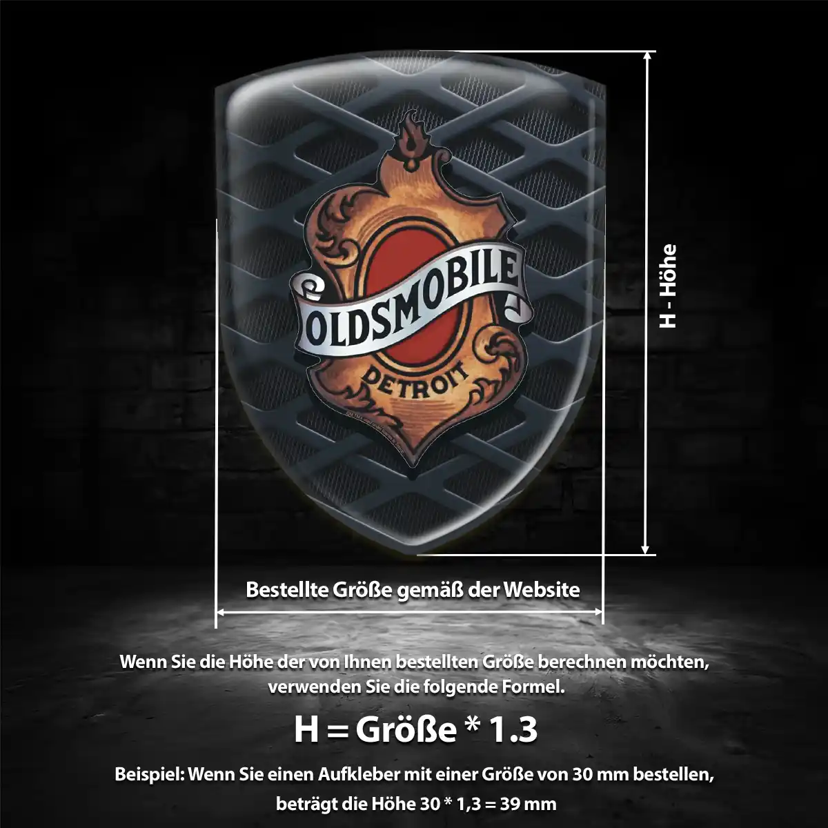 Oldsmobile Aufkleber Embleme Silikon Hochwertiges Harz