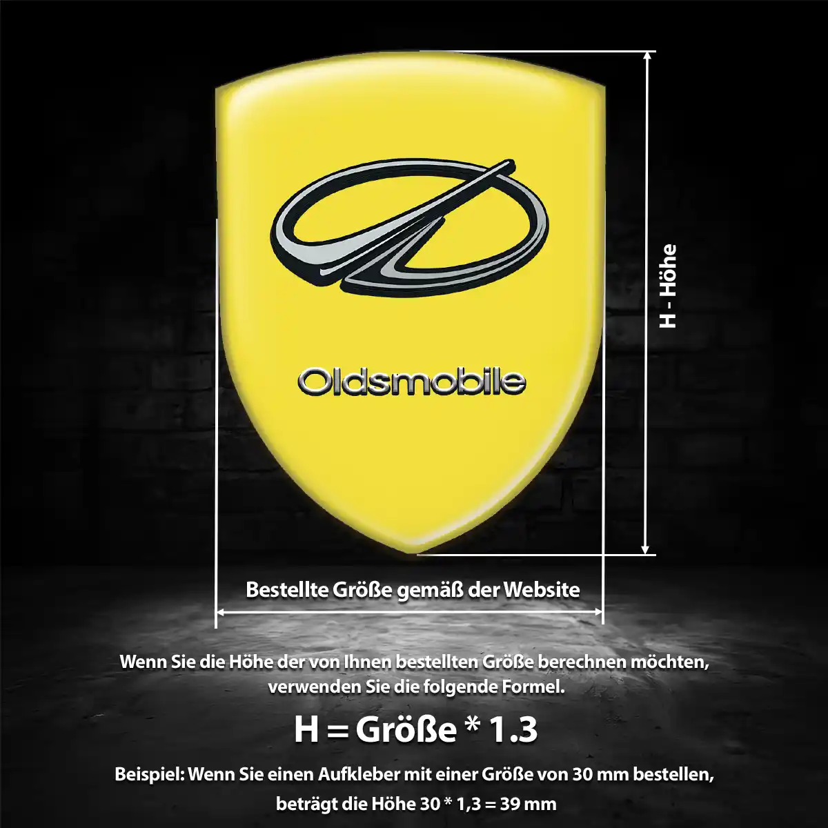 Oldsmobile Aufkleber Embleme Silikon Markenedition
