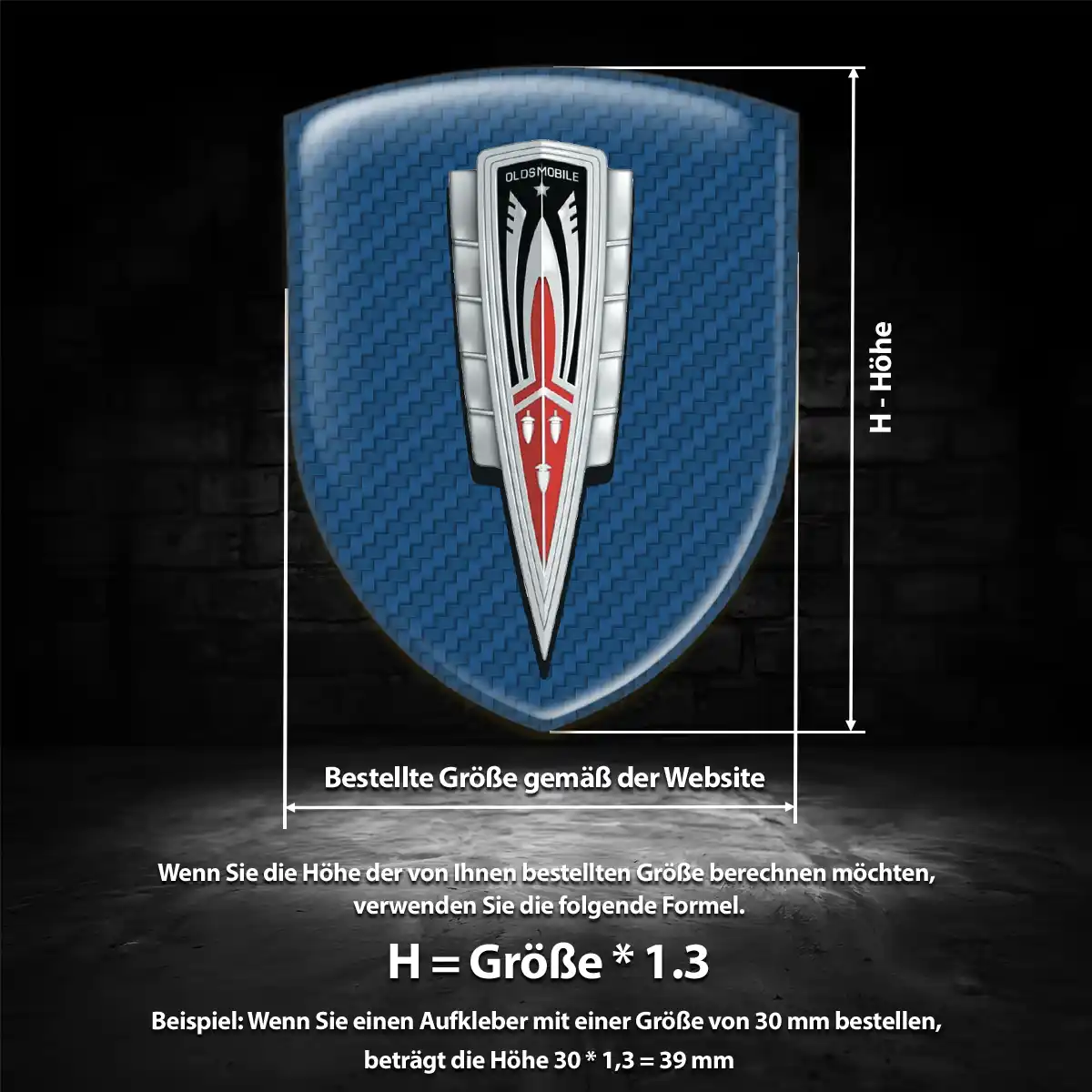 Oldsmobile Aufkleber Embleme Silikon Tuningfahrzeug