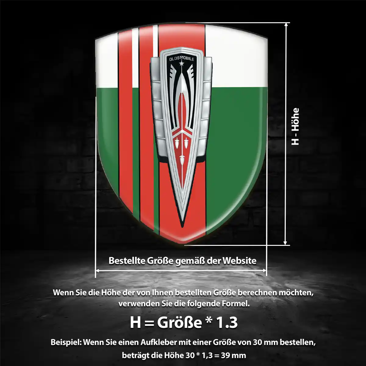 Oldsmobile Aufkleber Silikon Embleme Interieurdesign