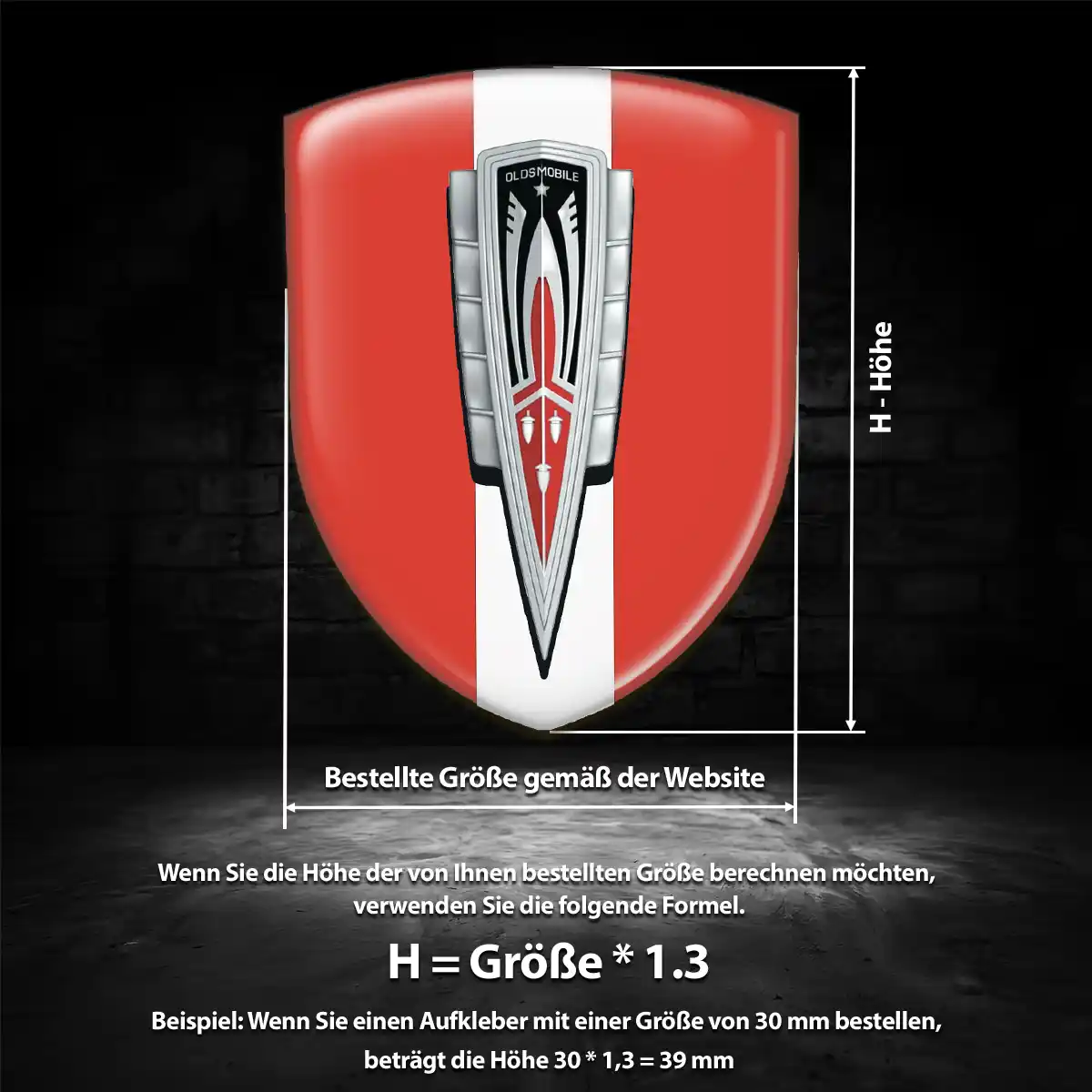 Oldsmobile Aufkleber Silikon Embleme Markenedition