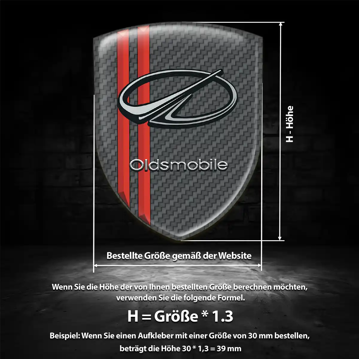 Oldsmobile Aufkleber Wappen Emblem Interieurdesign