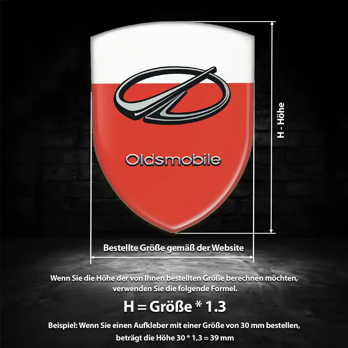 Oldsmobile Aufkleber Wappen Emblem Markenedition