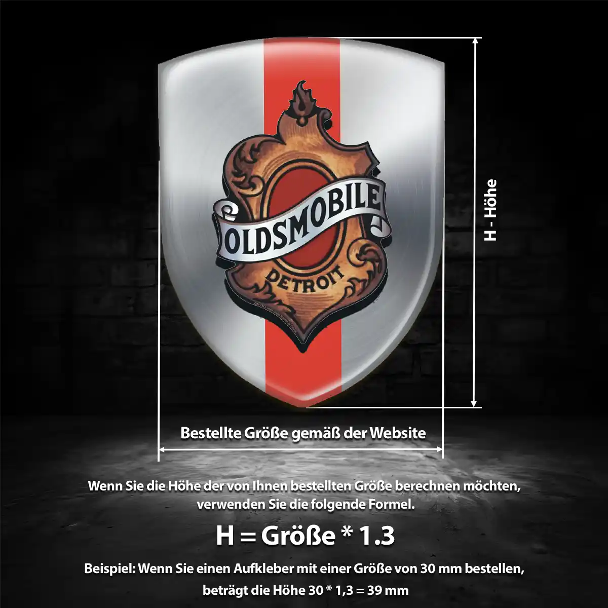 Oldsmobile Aufkleber Wappen Erstklassige Qualität