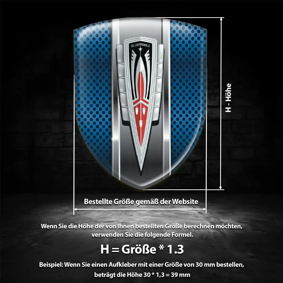 Oldsmobile Aufkleber Wappen Exterieurdesign
