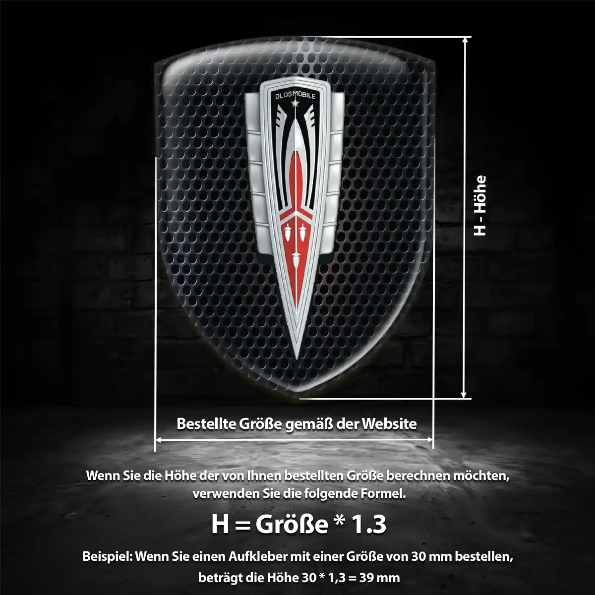 Oldsmobile Emblem Aufkleber Erstklassige Qualität