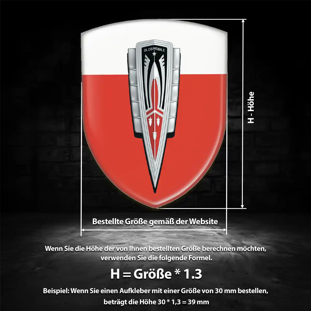Oldsmobile Emblem Aufkleber Hochwertiges Harz