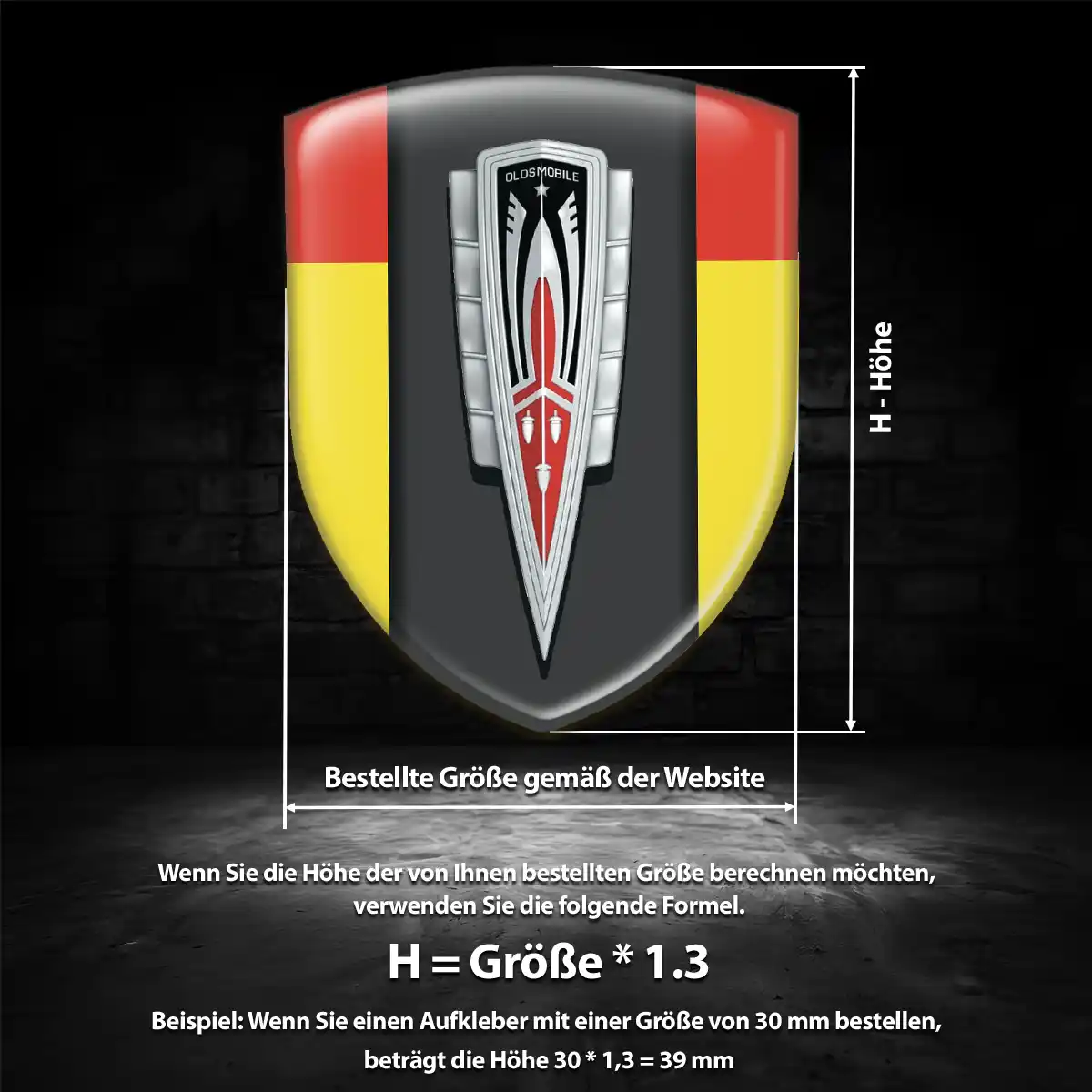 Oldsmobile Emblem Aufkleber Wappen Ausdrucksstarkes Design