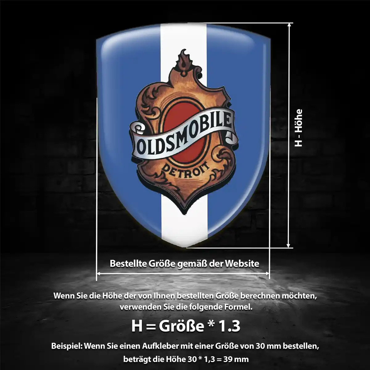 Oldsmobile Emblem Aufkleber Wappen Interieurdesign