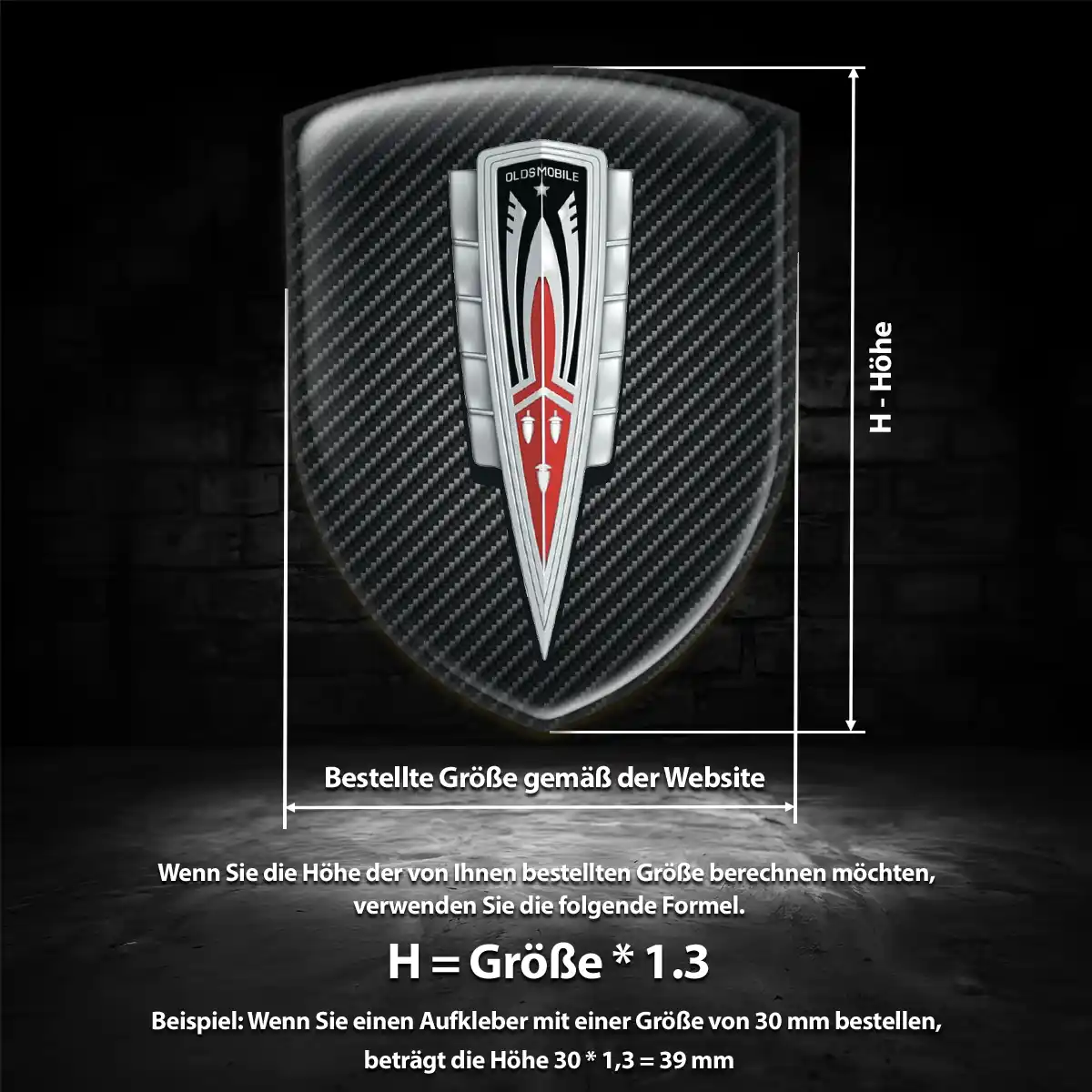 Oldsmobile Emblem Wappen Aufkleber Auto Luxus-Edition