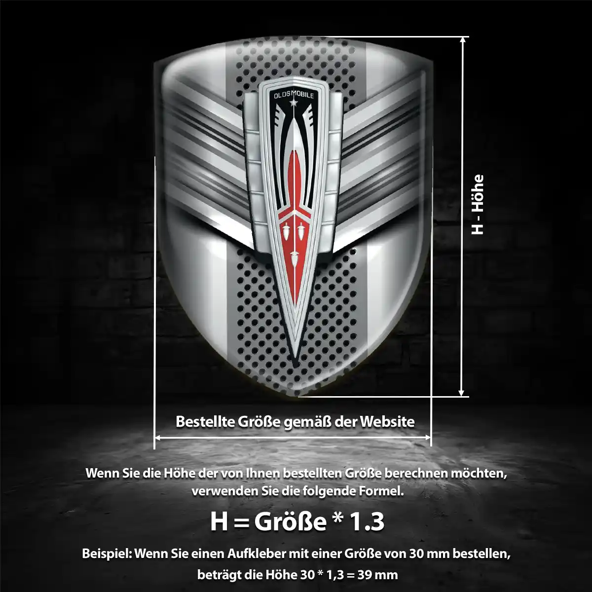 Oldsmobile Embleme Silikon Aufkleber Erstklassige Qualität