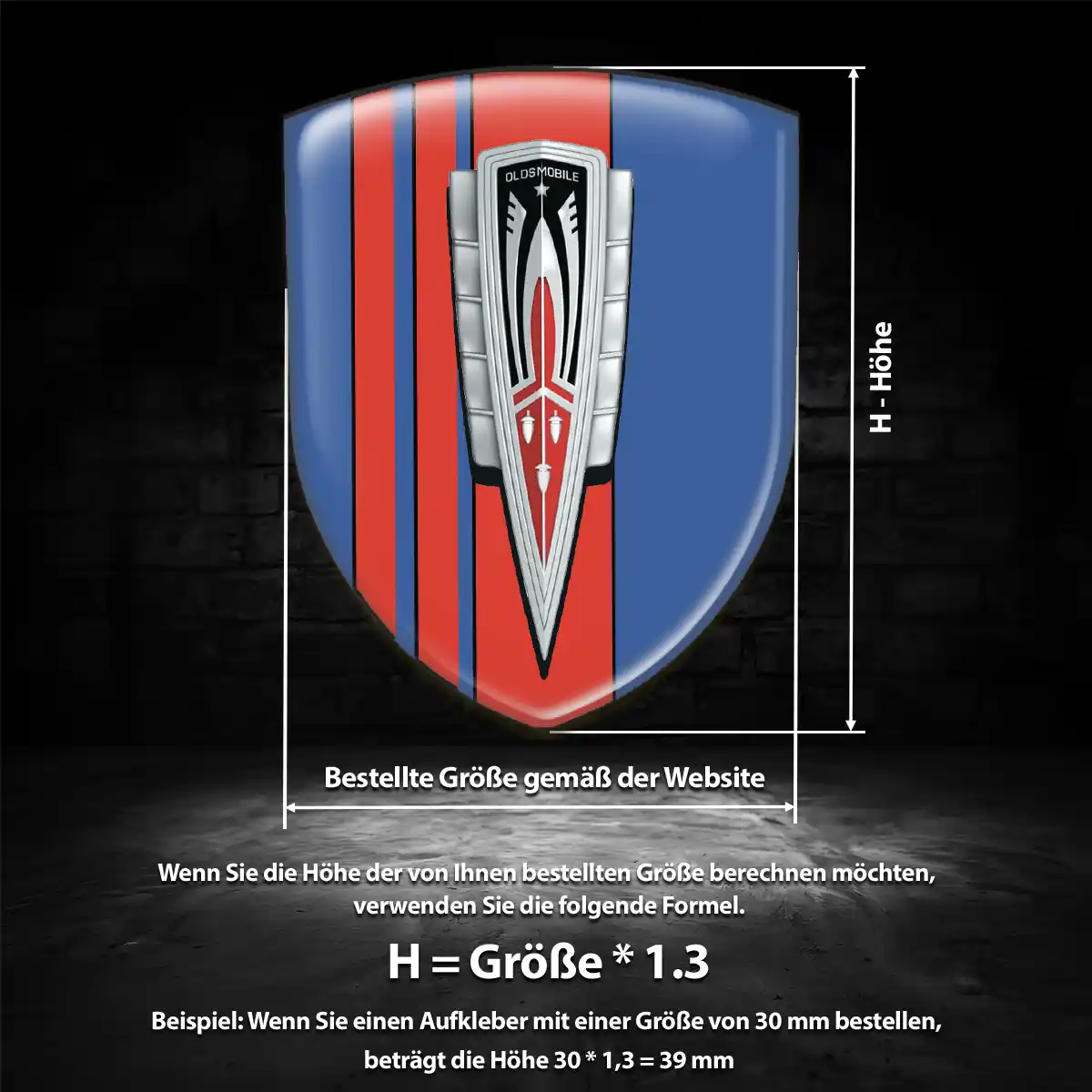 Oldsmobile Embleme Silikon Aufkleber Hochwertiges Harz