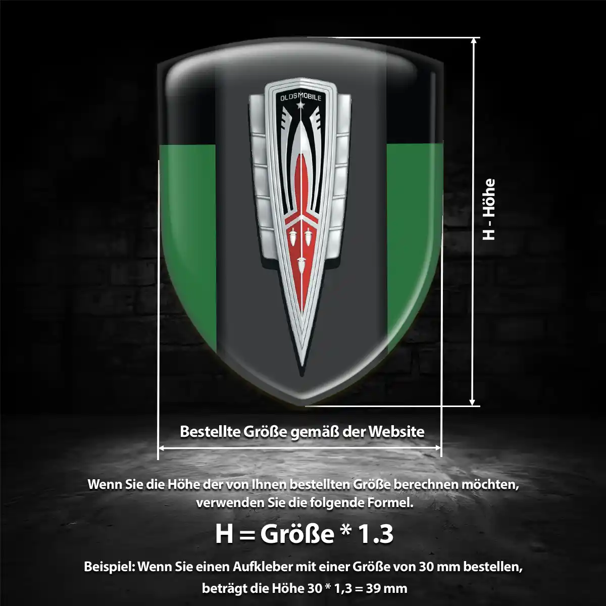 Oldsmobile Embleme Silikon Aufkleber Hohe Qualität