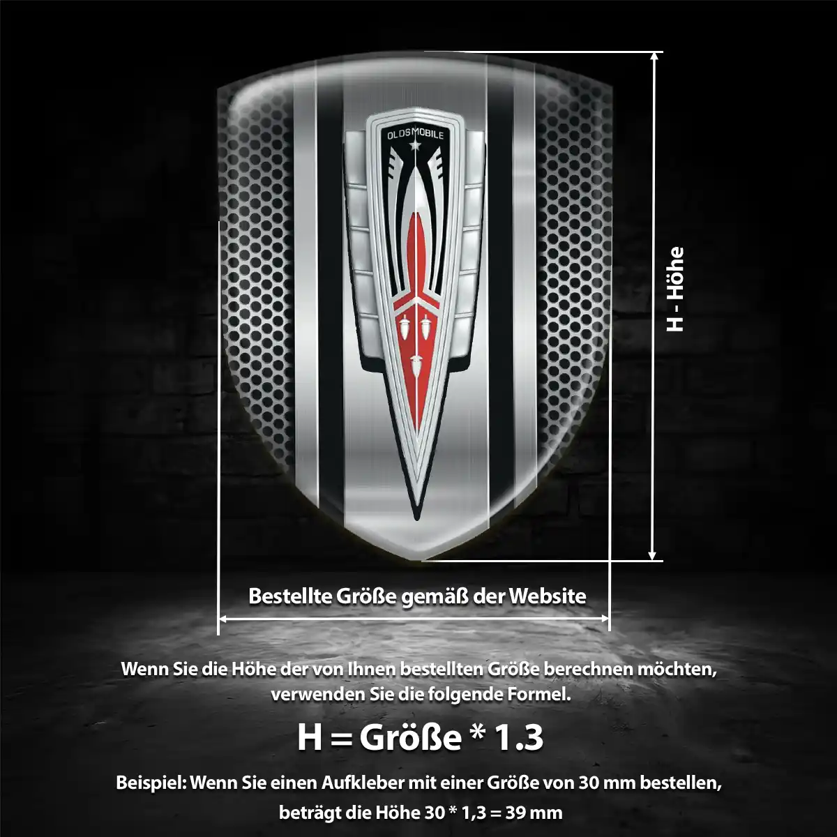 Oldsmobile Embleme Silikon Aufkleber Interieurdesign