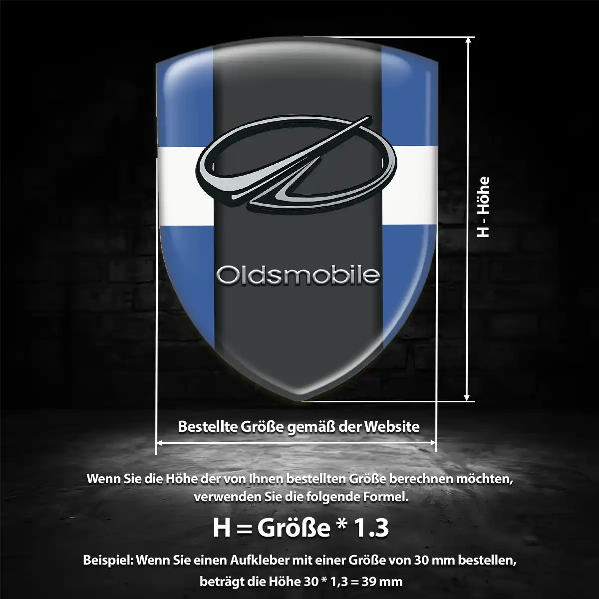 Oldsmobile Embleme Silikon Aufkleber Modernes Design