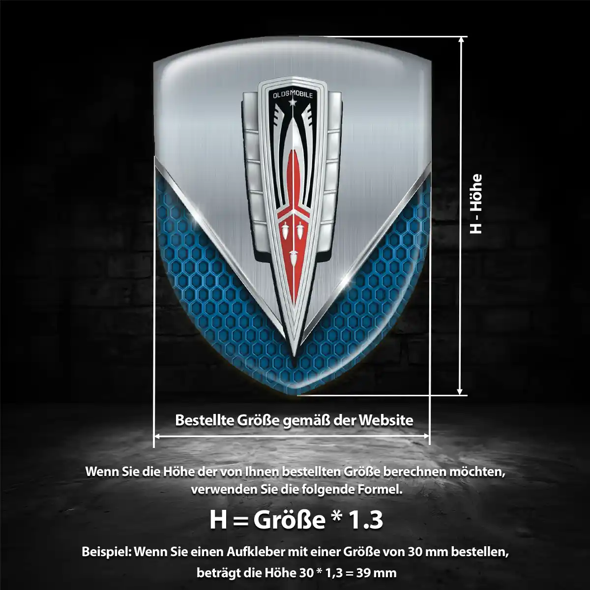 Oldsmobile Silikon Aufkleber Anspruchsvolles Design