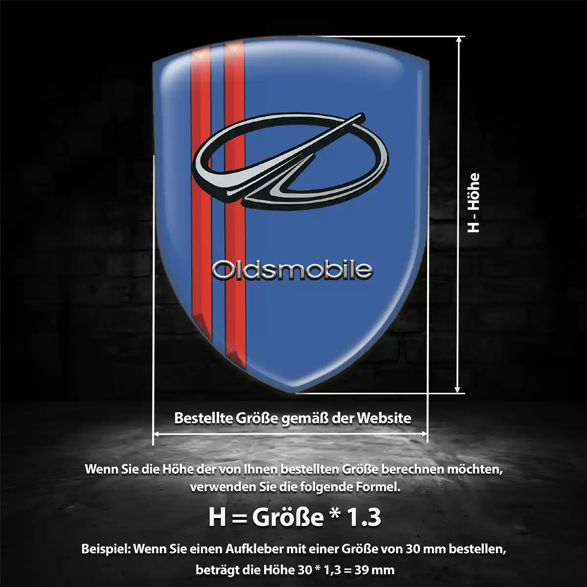Oldsmobile Silikon Aufkleber Elegantes Design