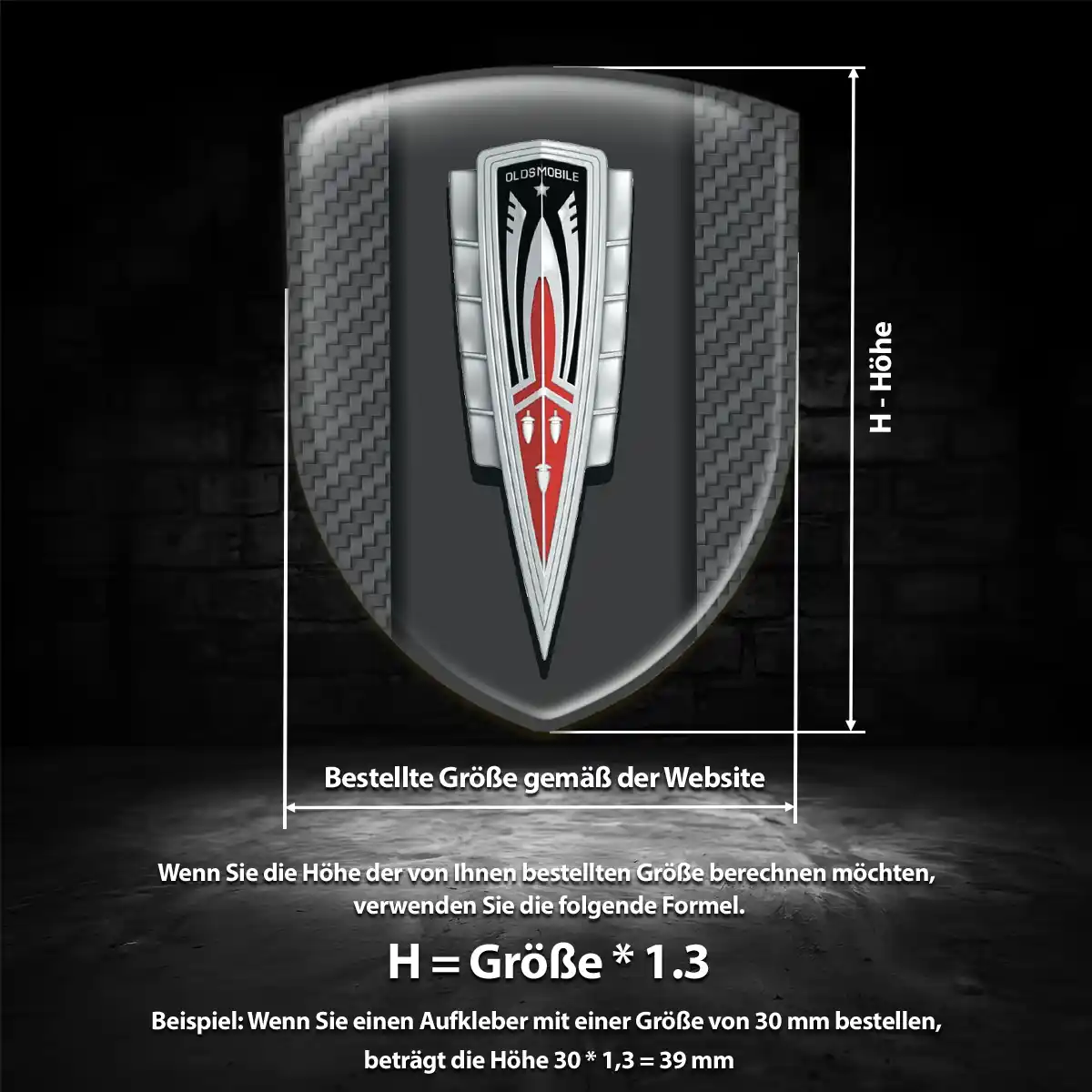 Oldsmobile Silikon Aufkleber Embleme Auto Hochwertiges Harz