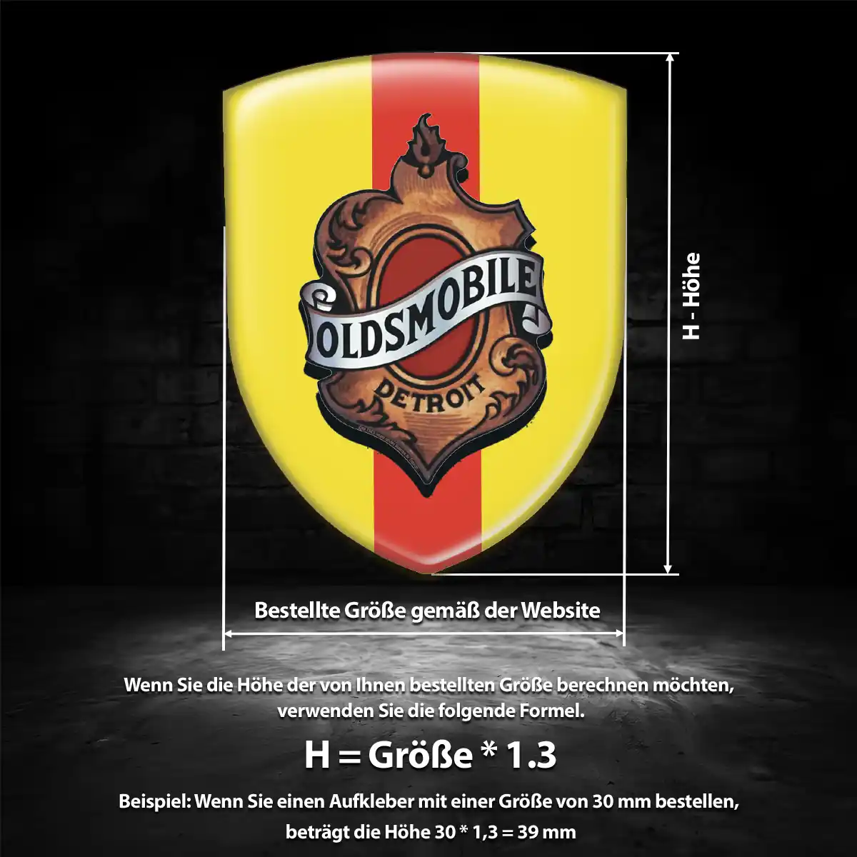 Oldsmobile Silikon Aufkleber Embleme Hochwertiges Harz