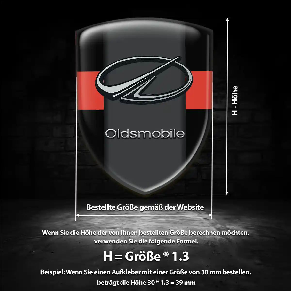 Oldsmobile Silikon Aufkleber Hochwertiges Harz