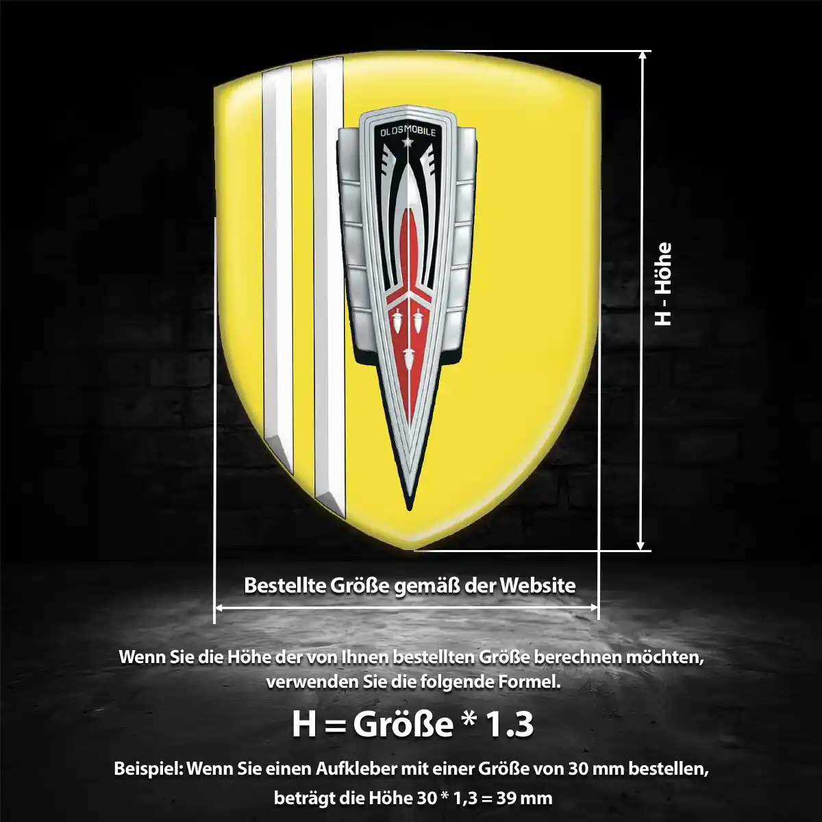 Oldsmobile Silikon Aufkleber Wappen Anspruchsvolles Design
