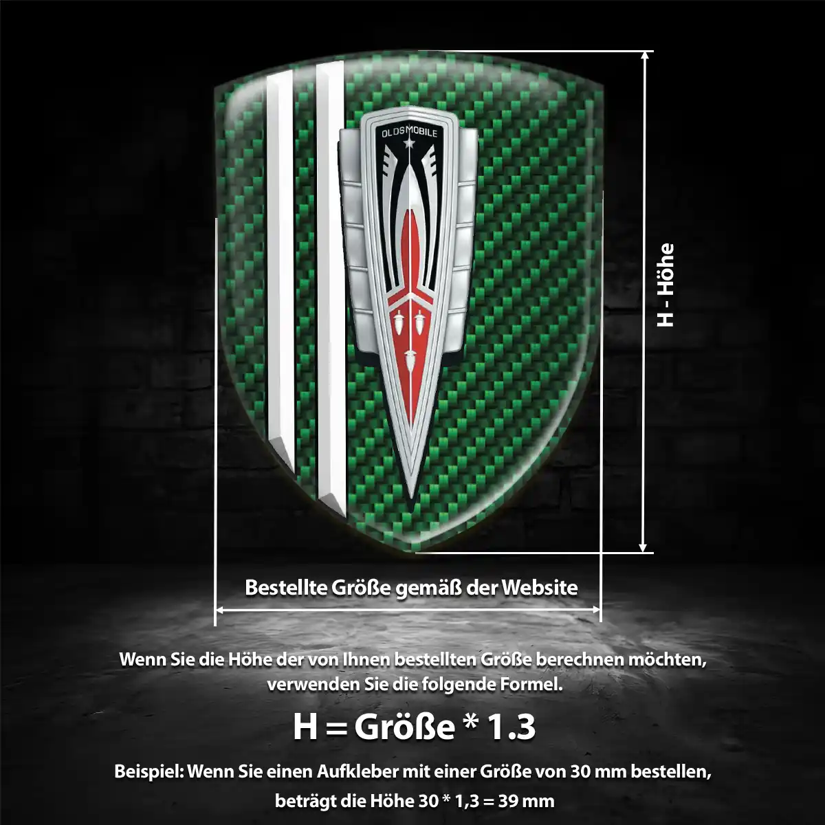 Oldsmobile Silikon Aufkleber Wappen Ausdrucksstarkes Design