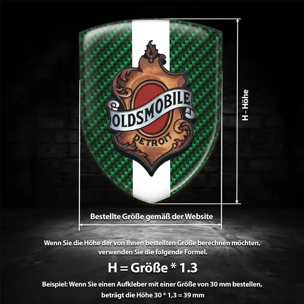 Oldsmobile Silikon Aufkleber Wappen Hohe Qualität