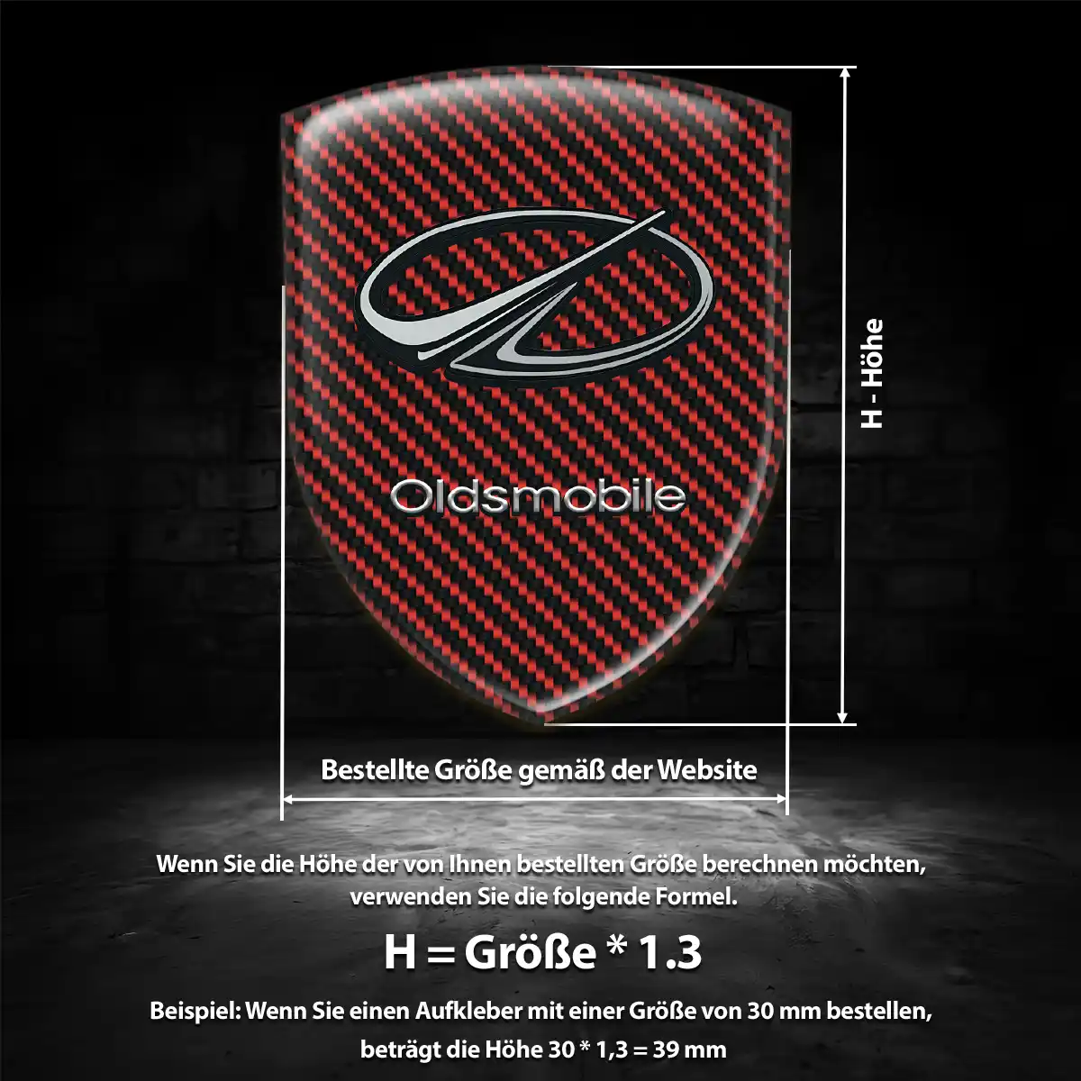 Oldsmobile Silikon Aufkleber Wappen Modernes Design