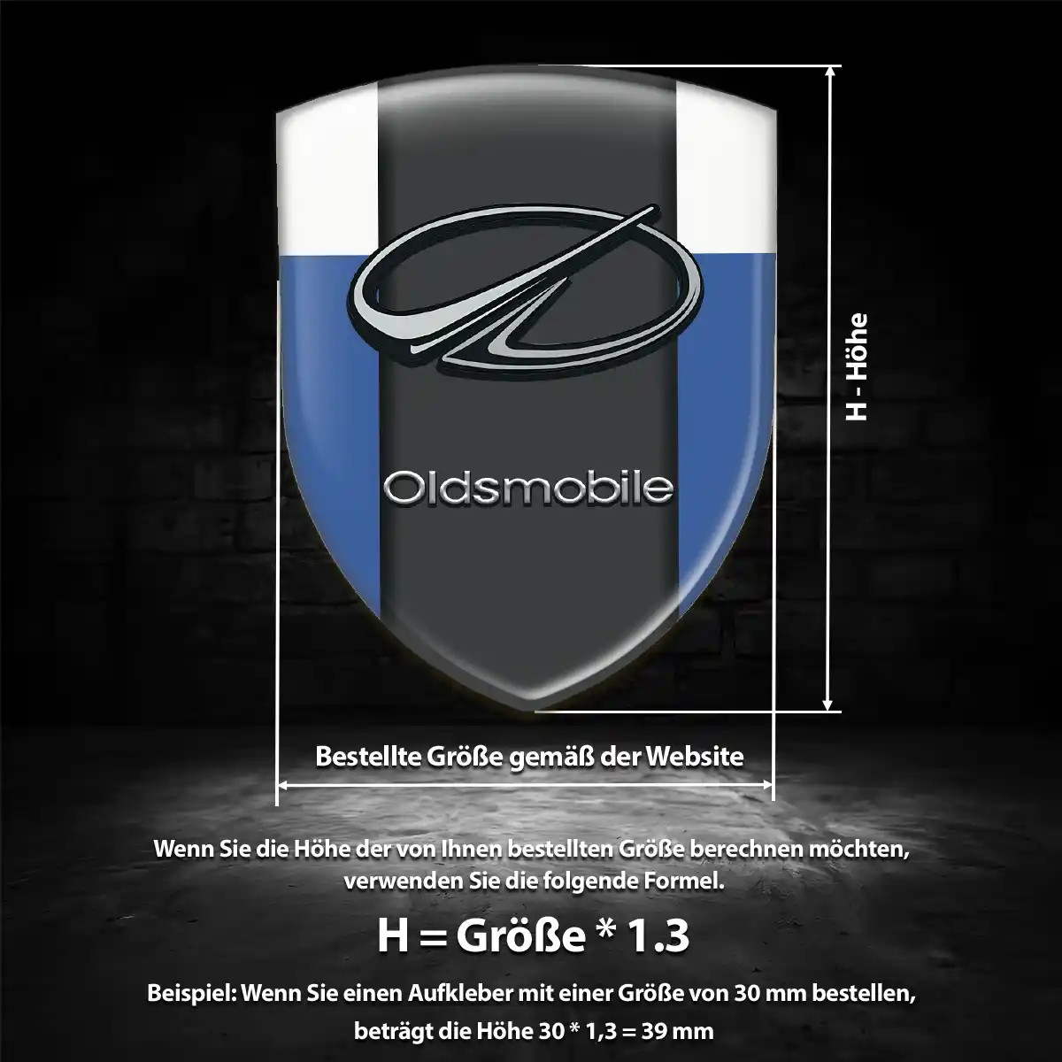 Oldsmobile Wappen Aufkleber Auto Hochwertiges Harz