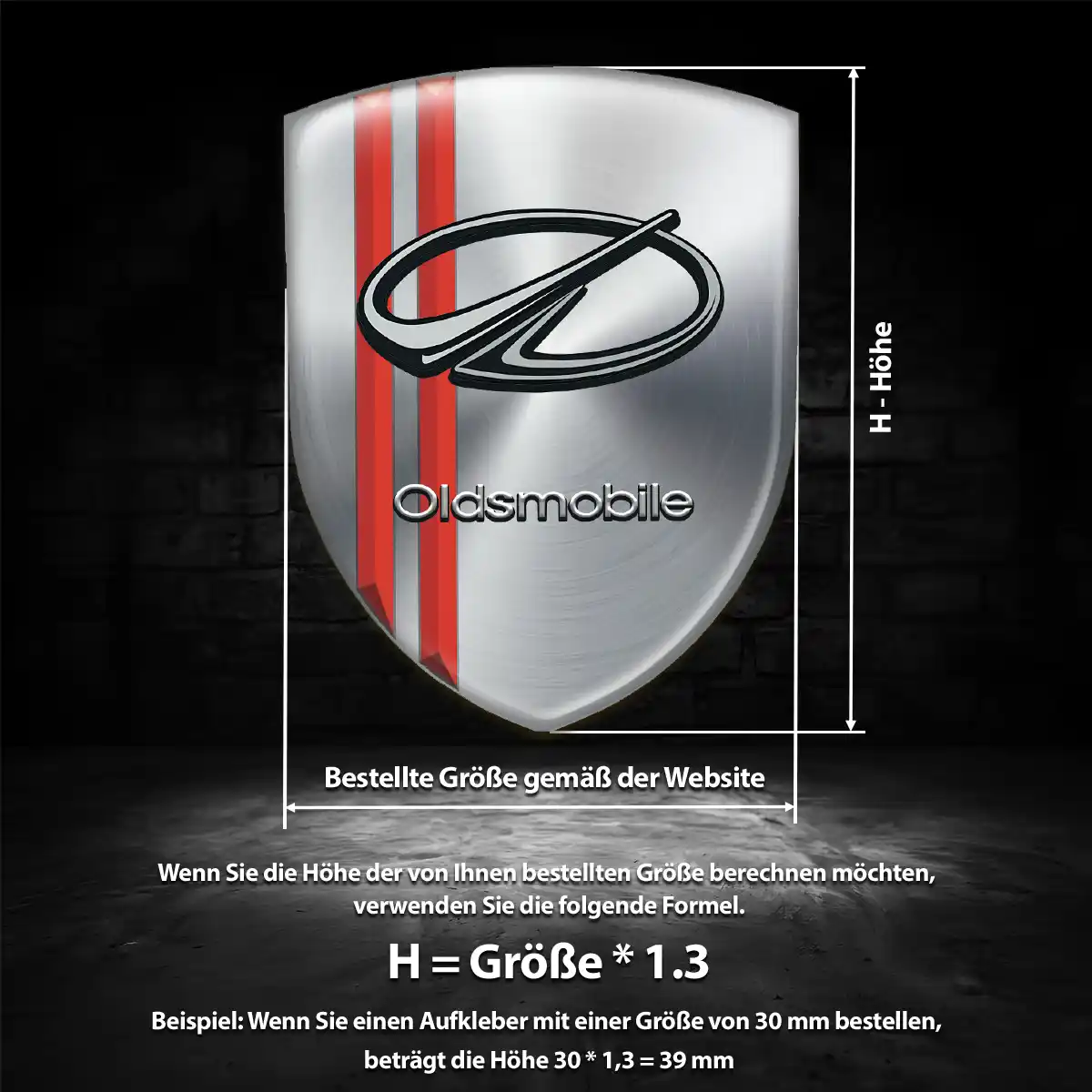 Oldsmobile Wappen Aufkleber Emblem Edles Design