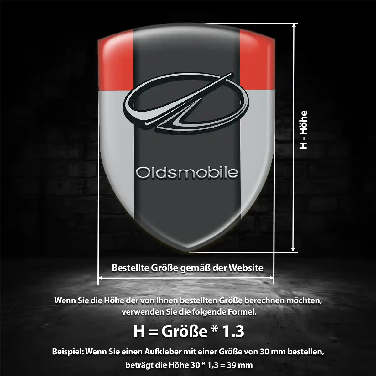 Oldsmobile Wappen Aufkleber Emblem Exterieurdesign