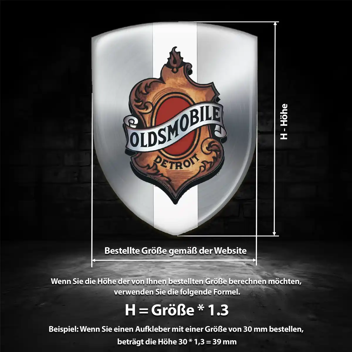 Oldsmobile Wappen Aufkleber Hochwertiges Harz