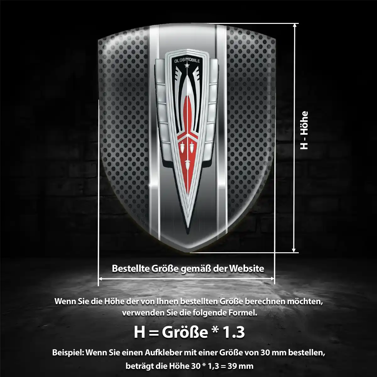 Oldsmobile Wappen Emblem Aufkleber Auto Hochwertiges Harz