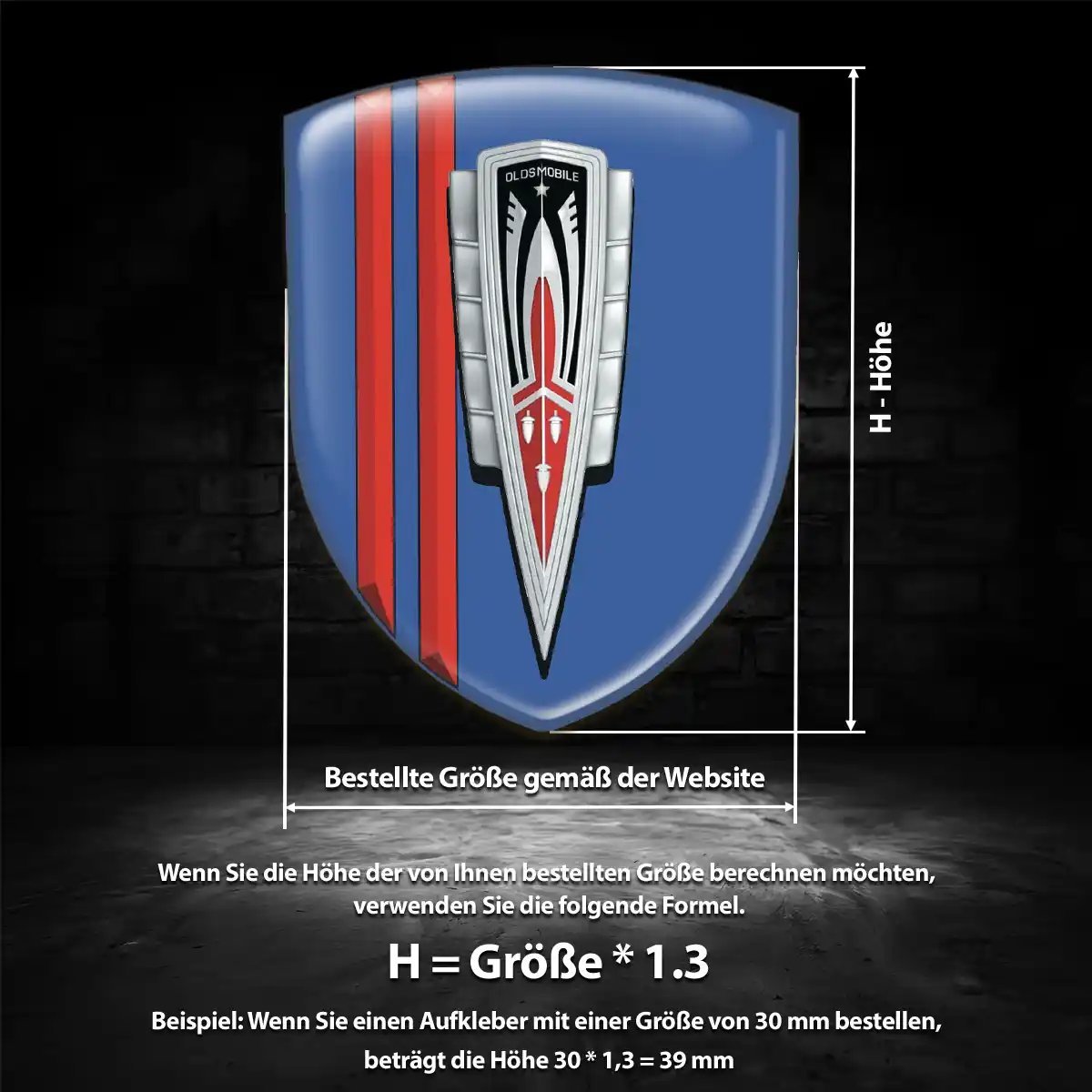Oldsmobile Wappen Emblem Aufkleber Auto Luxus-Edition