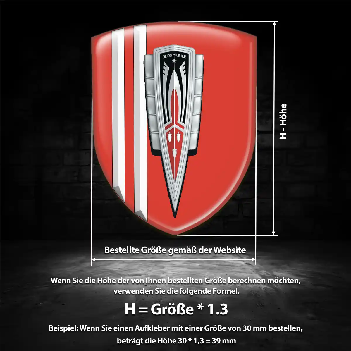 Oldsmobile Wappen Emblem Aufkleber Hochwertiges Harz