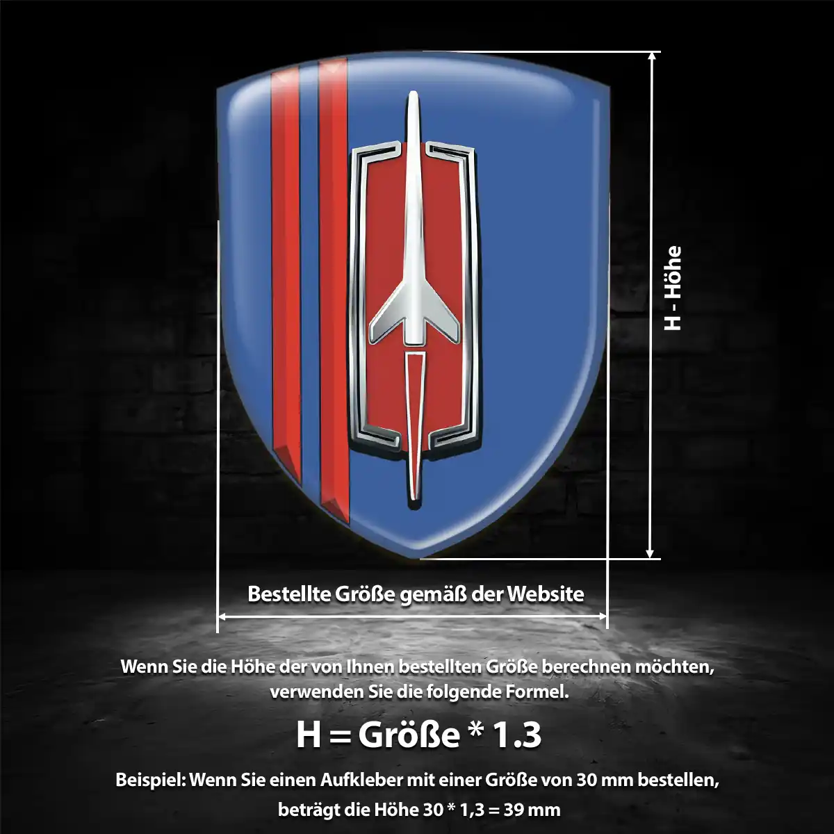 Oldsmobile Wappen Emblem Aufkleber Interieurdesign