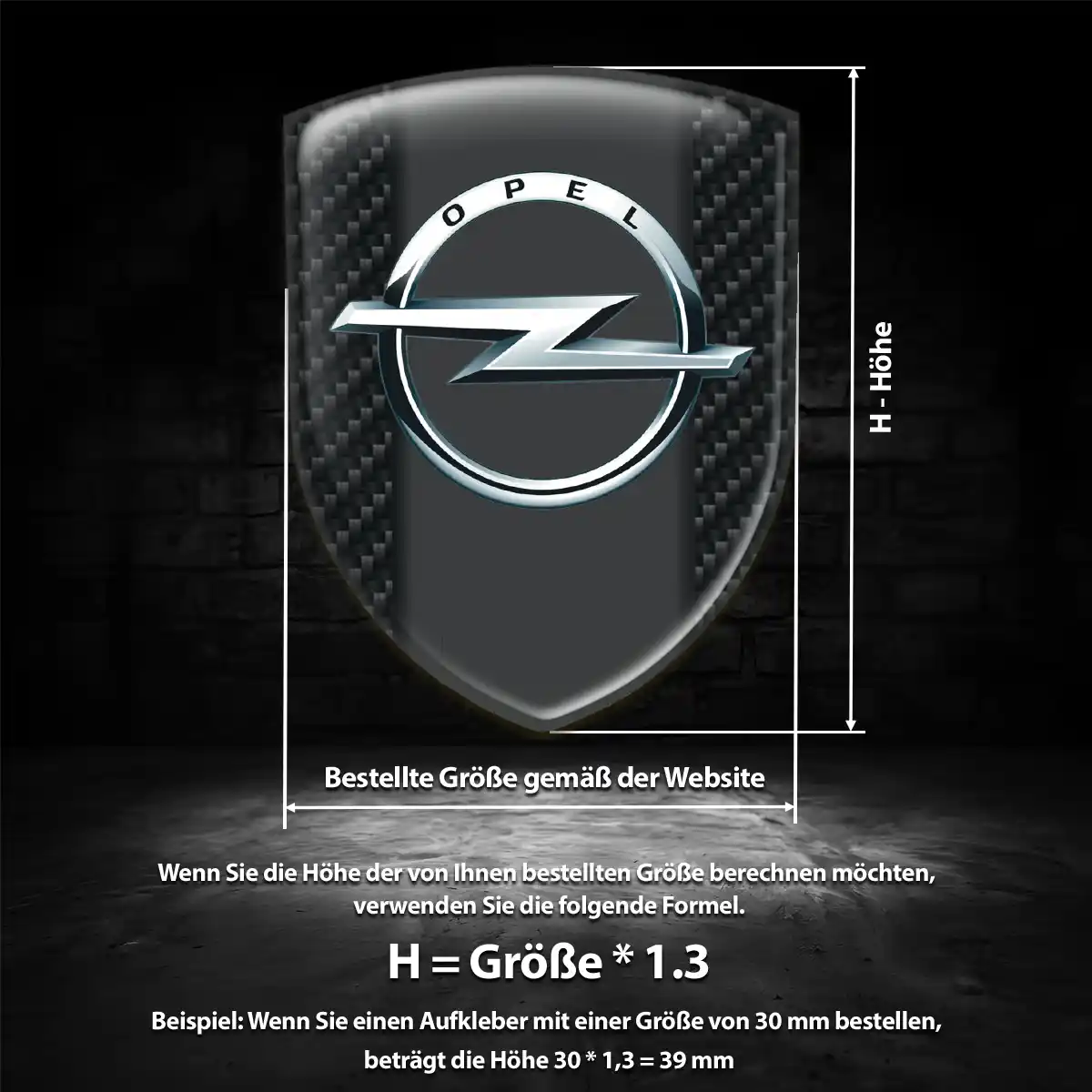 Opel 3D Gel Aufkleber Anspruchsvolles Design