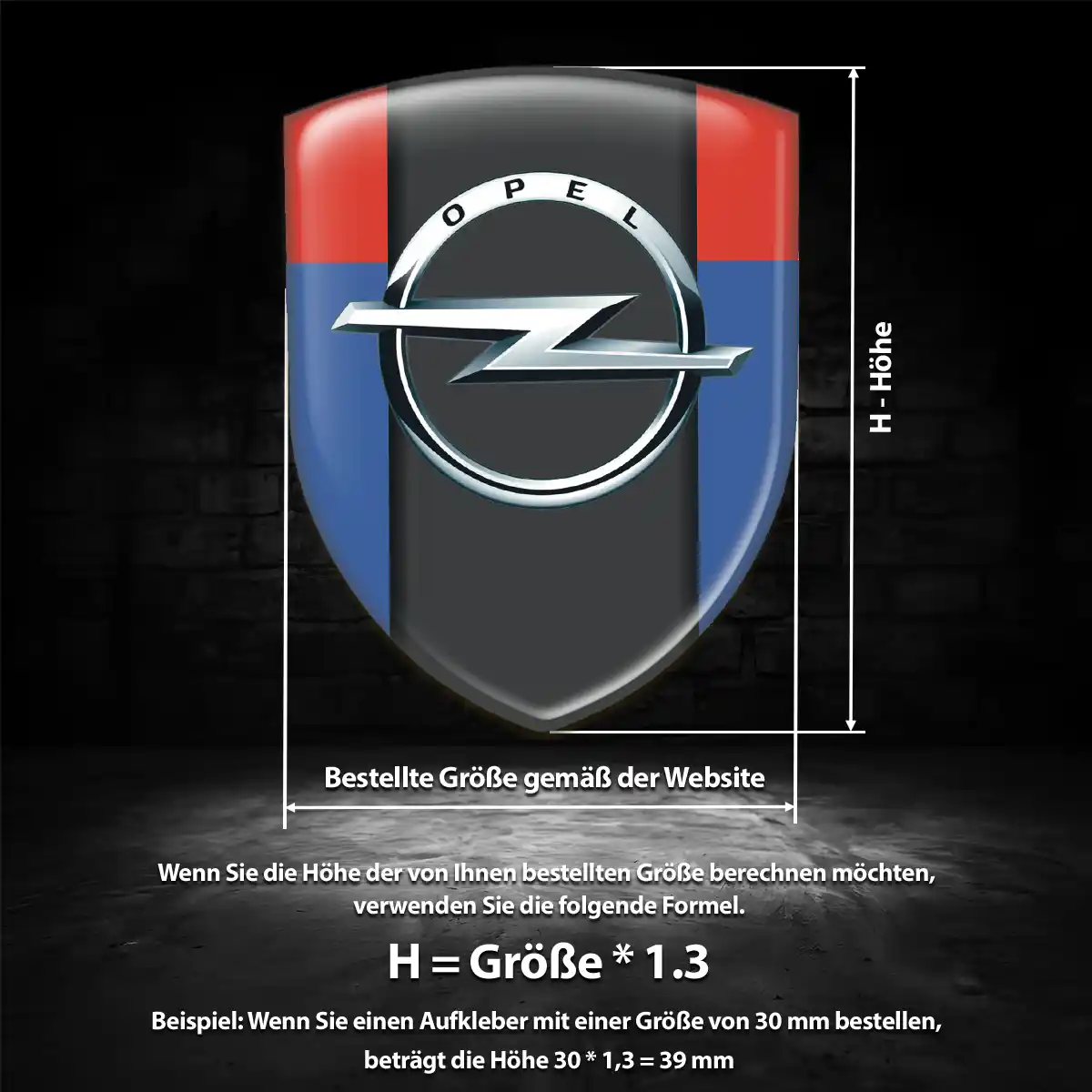 Opel 3D Gel Aufkleber Auto Exterieurdesign
