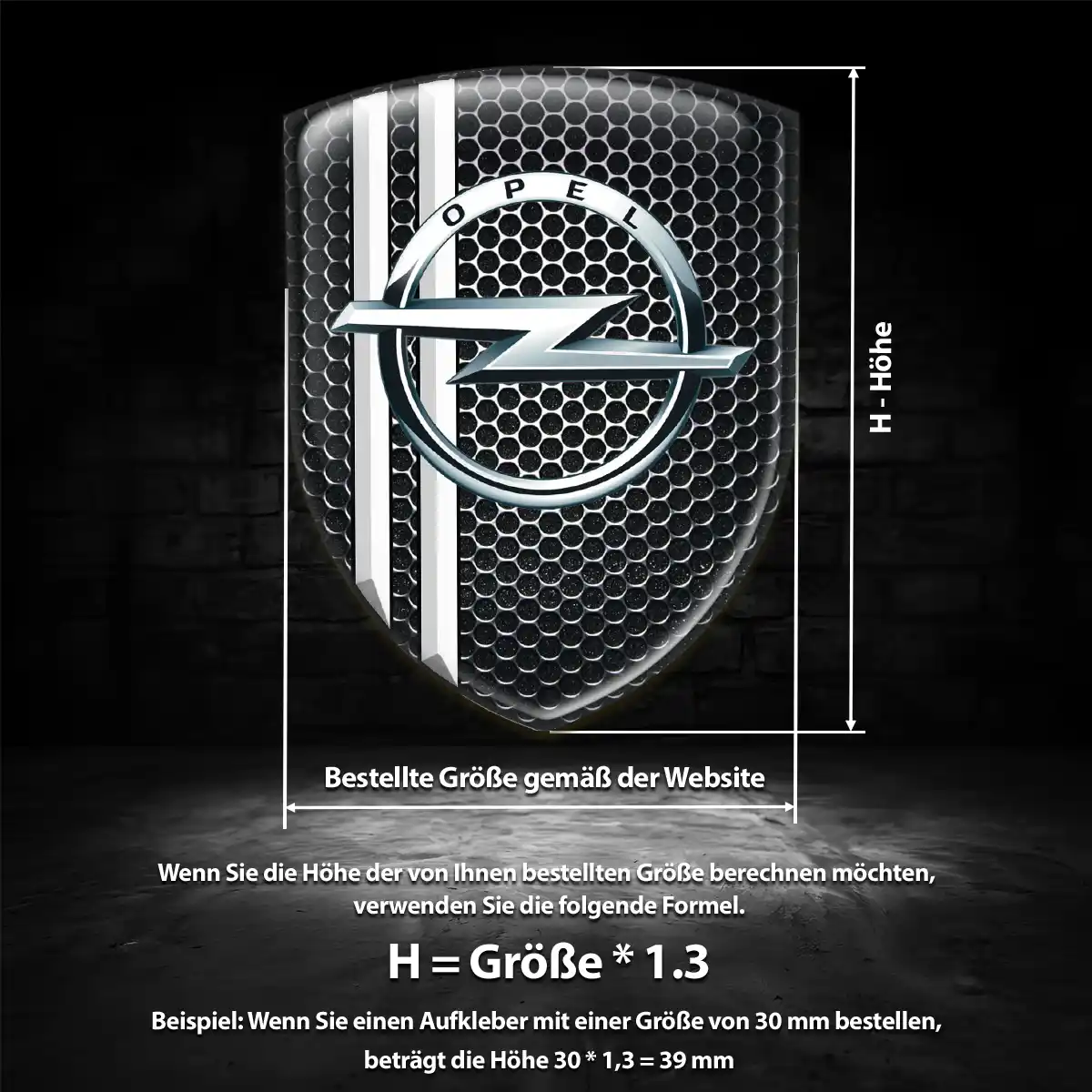 Opel 3D Gel Aufkleber Auto Interieurdesign