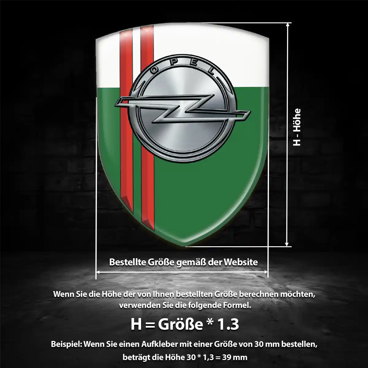 Opel 3D Gel Aufkleber Auto Modernes Design