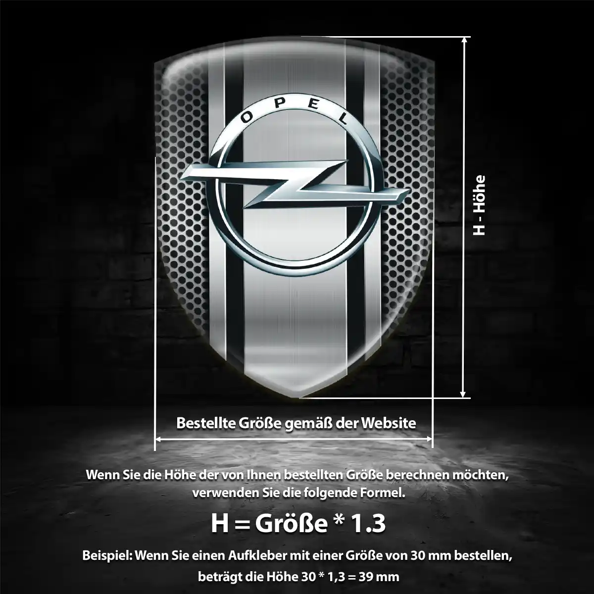 Opel 3D Gel Aufkleber Elegantes Design