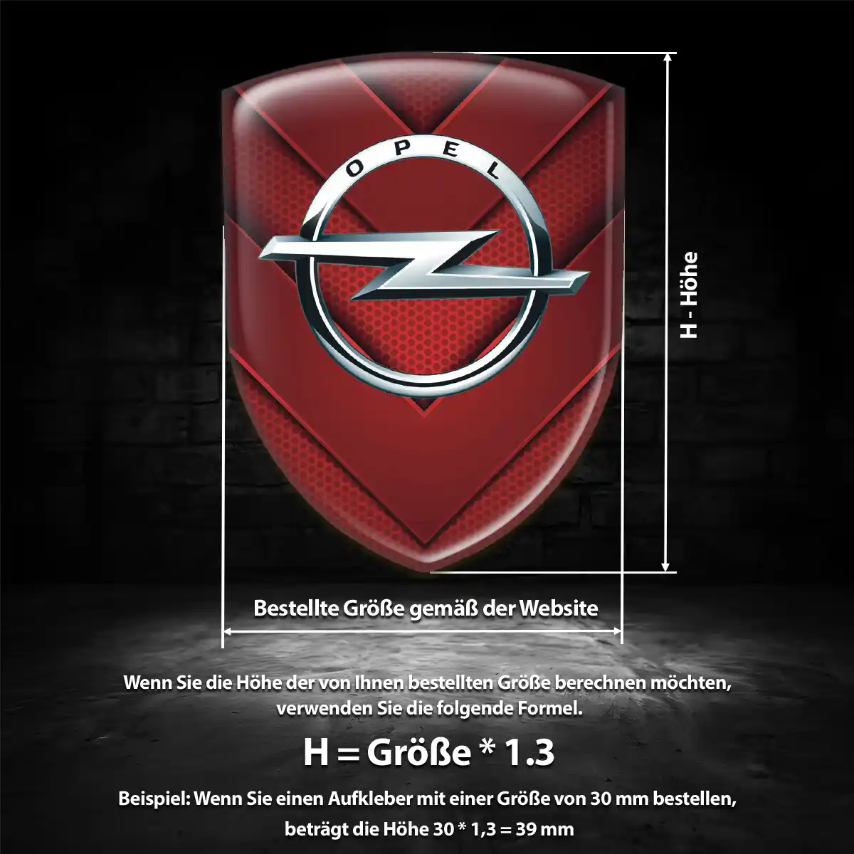 Opel 3D Gel Aufkleber Emblem Hochwertiges Harz