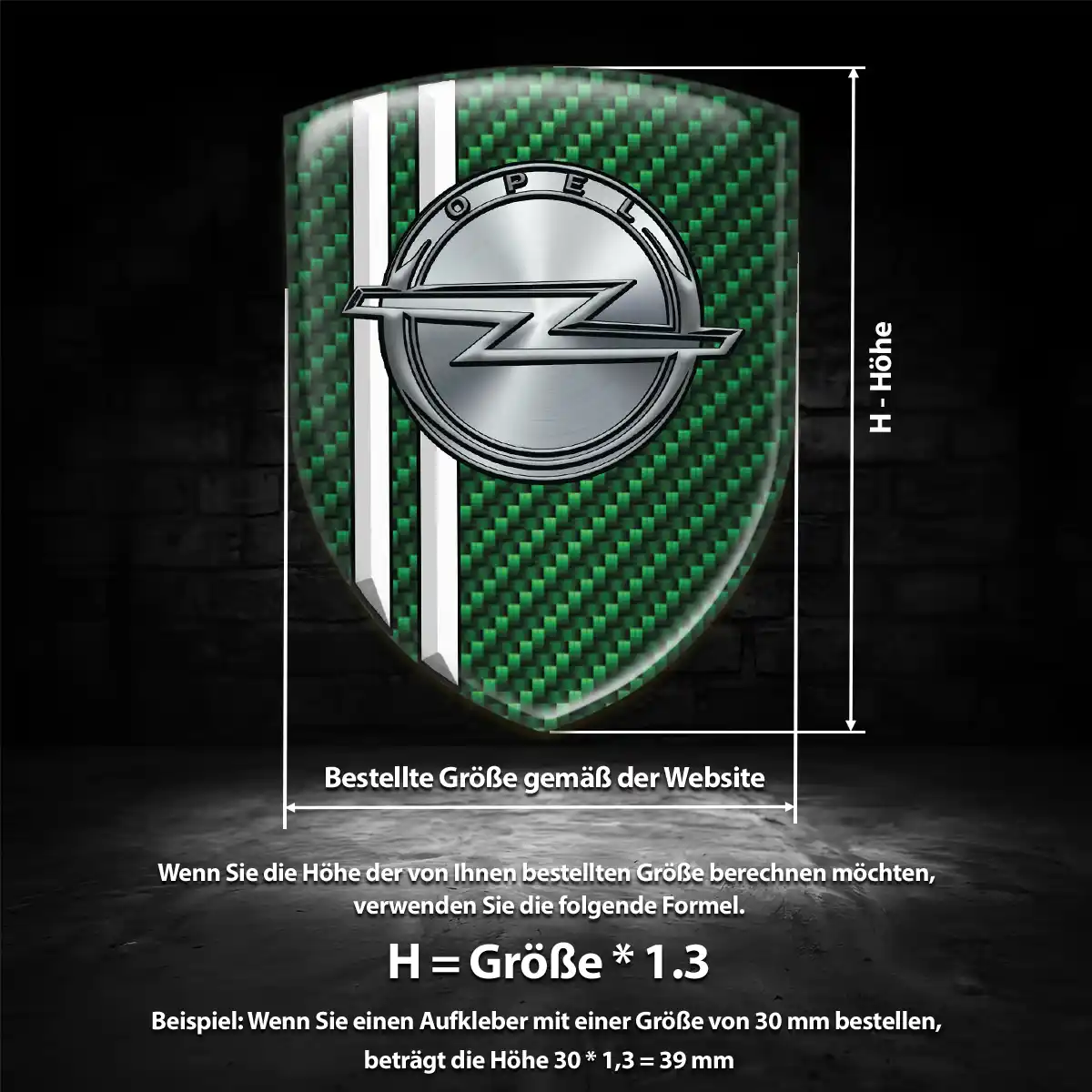 Opel 3D Gel Aufkleber Emblem Interieurdesign