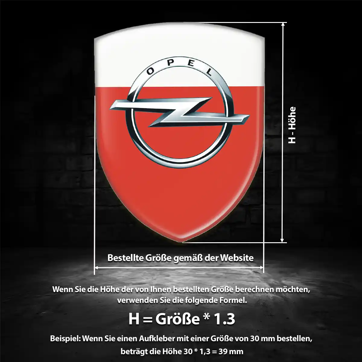 Opel 3D Gel Aufkleber Erstklassige Qualität