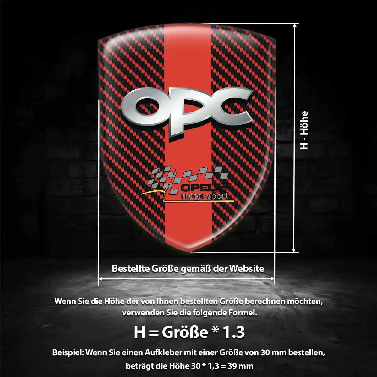 Opel 3D Gel Aufkleber Interieurdesign